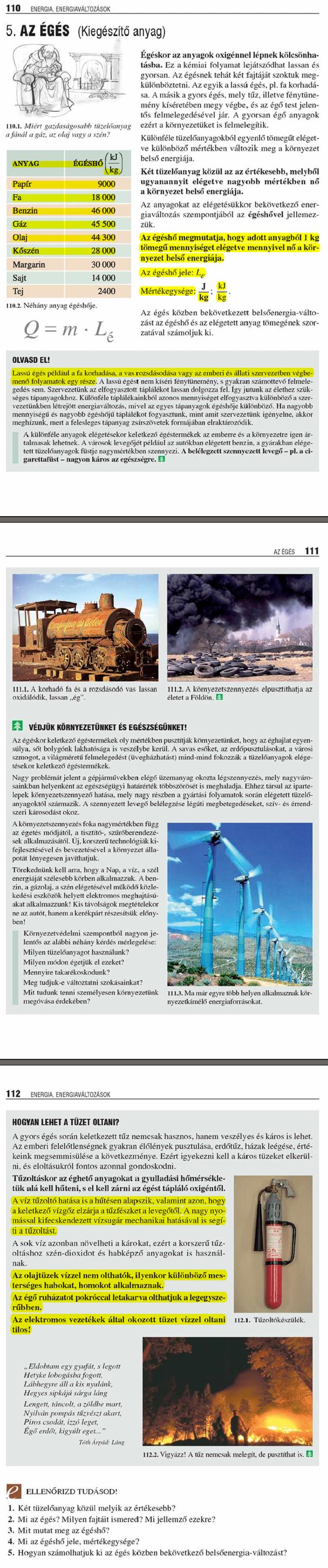E5. Az égés (Kiegészítő anyag)	110